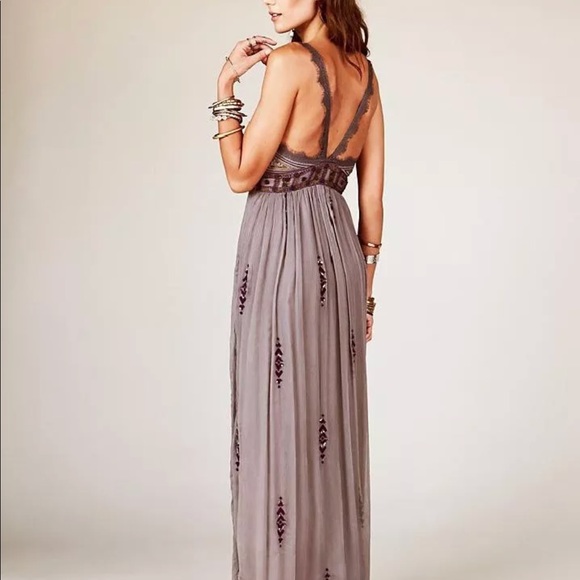 SOLD Free People Artemis Goddess Dress Gray Combo - Picture 3 of 6